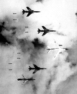 Air Force F-105 Thunderchiefs bombing