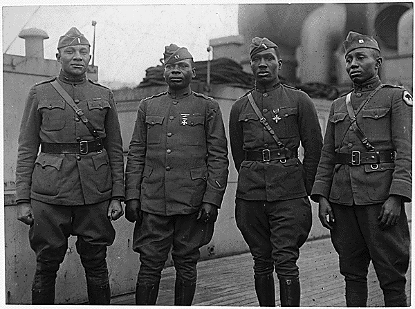 Four 366th Infantry Officers